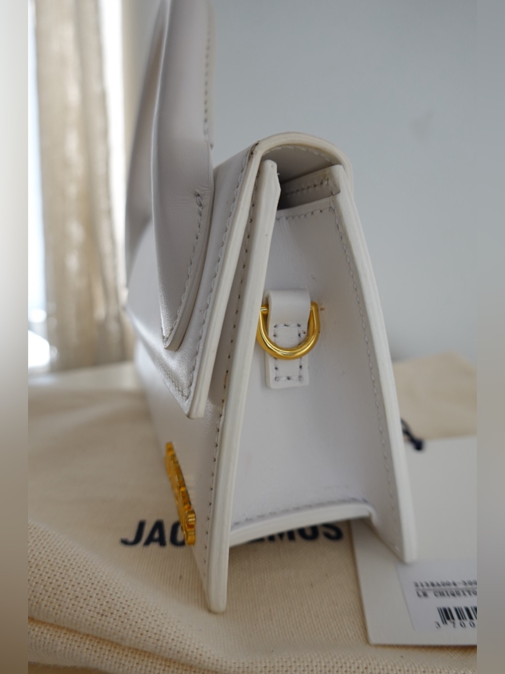Jacquemus Le Chiquito Long White Leather Bag - Picture 2 of 8